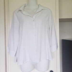 Notations White Button up blouse Size PL